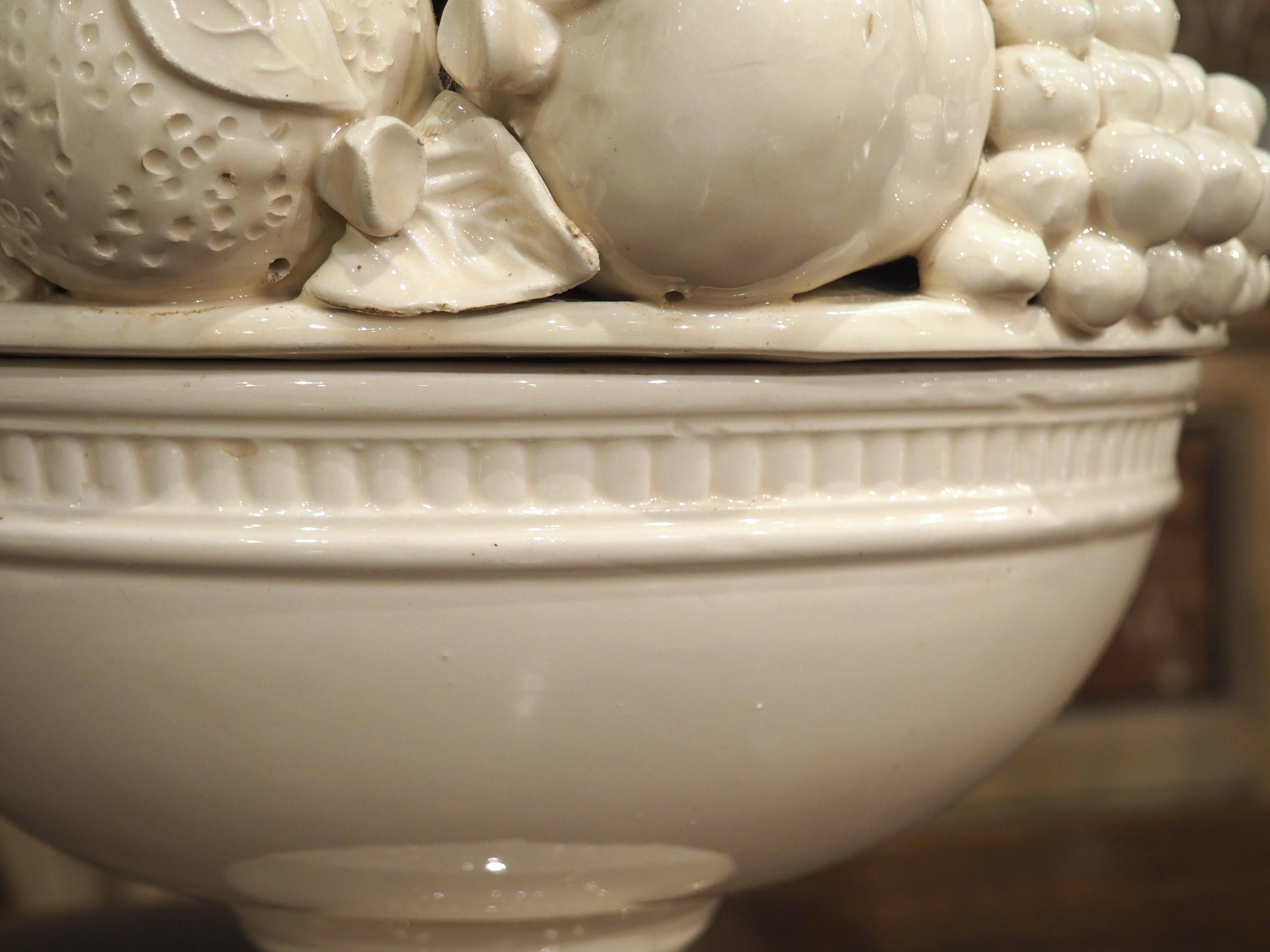 Pair of 2-Piece Italian Creamware Fruit Bowls, 20th C 4
