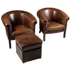 Pair of 2 Sheep’s lesther clubchairs