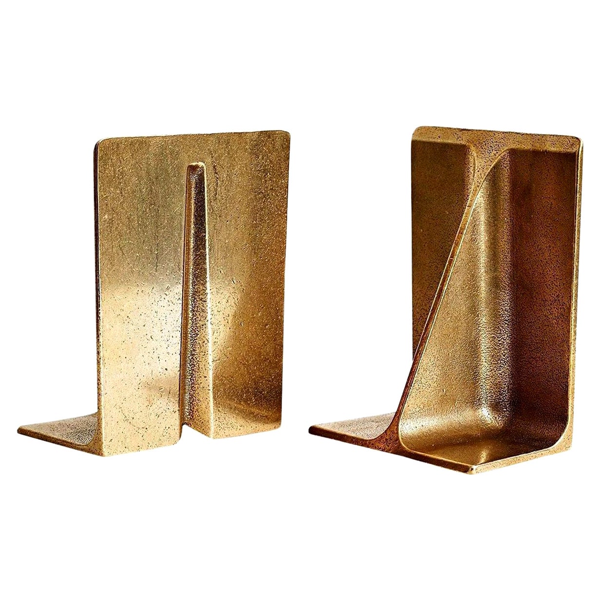 Pair of 2 Small Fin Bronze Bookends by Henry Wilson For Sale