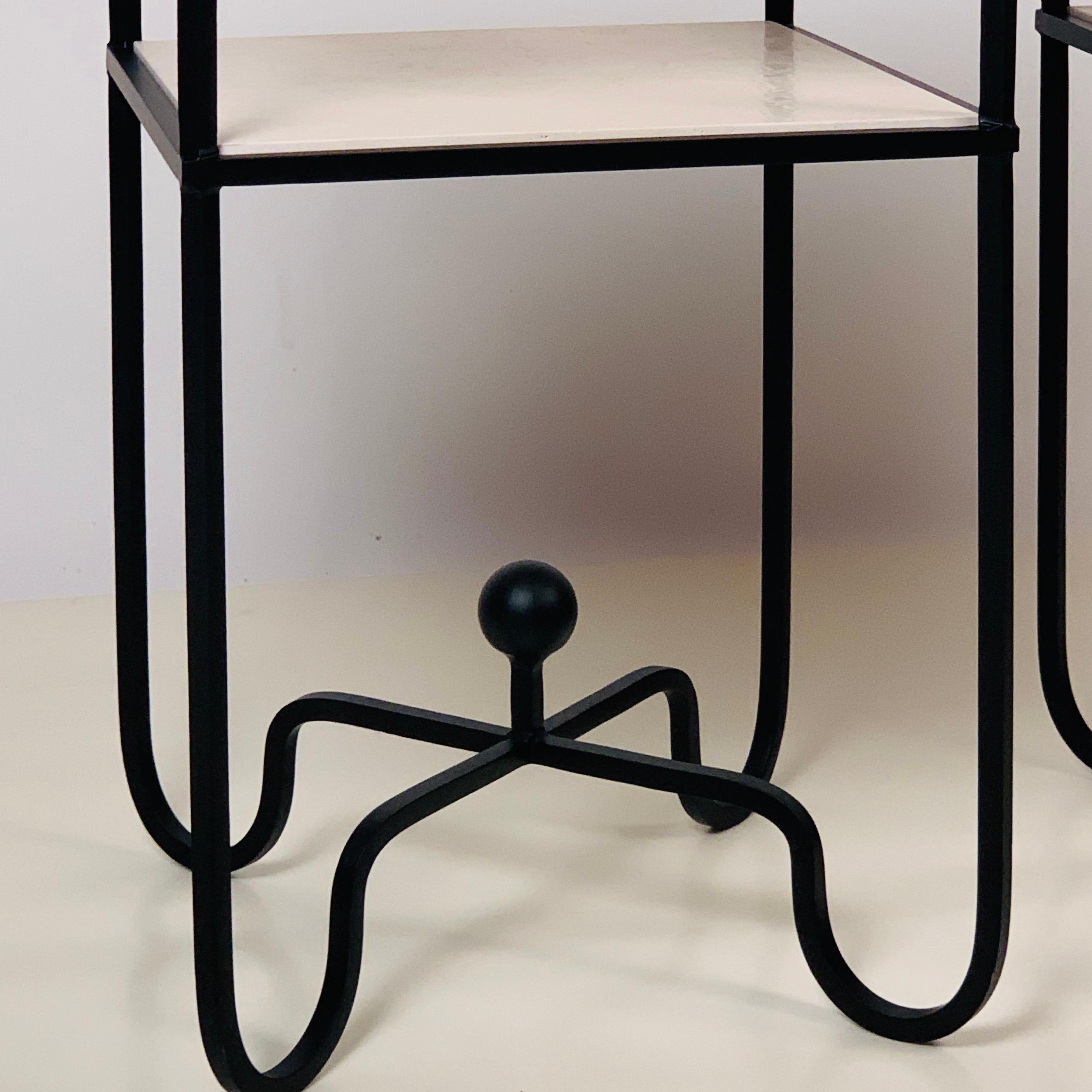 Modern Pair of 2-Tier Entretoise Side Tables by Design Frères For Sale