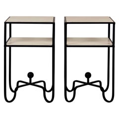Pair of 2-Tier Entretoise Side Tables by Design Frères
