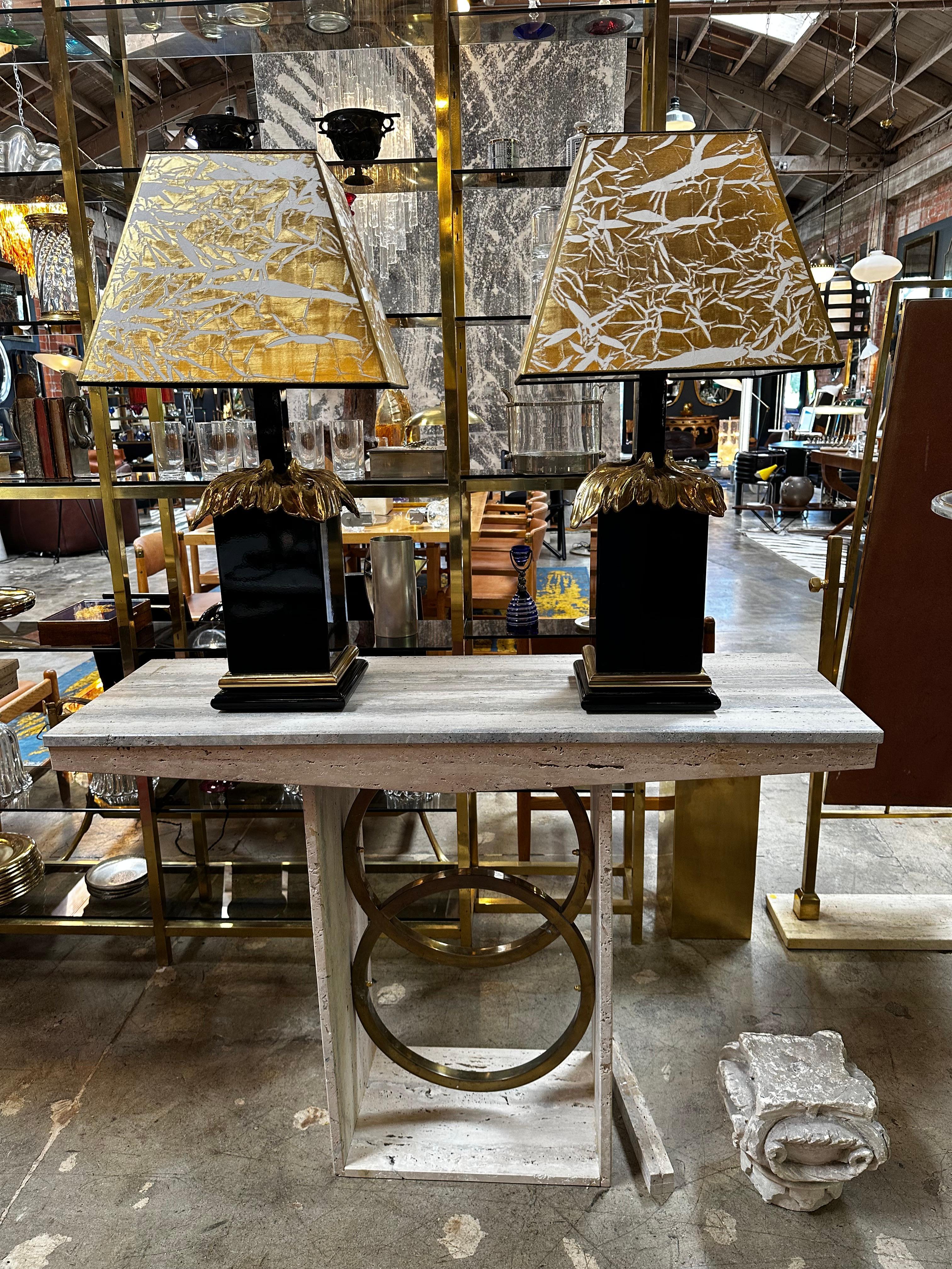Paire de 2 lampes de table italiennes Art Déco uniques des années 1980 en vente 3