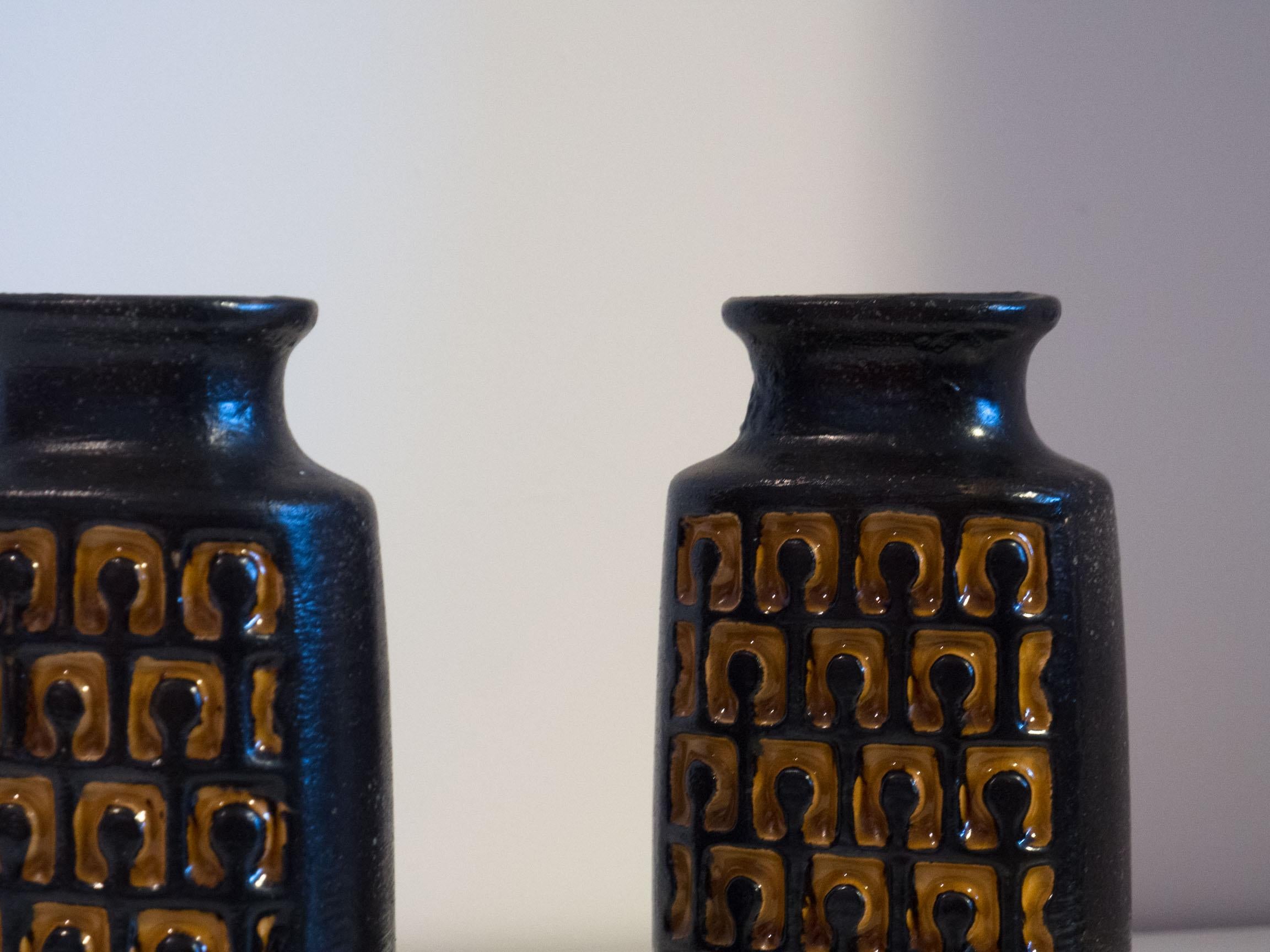 Mid-Century Modern Pair of 2 VEB Haldensleben no. 3090 vases For Sale