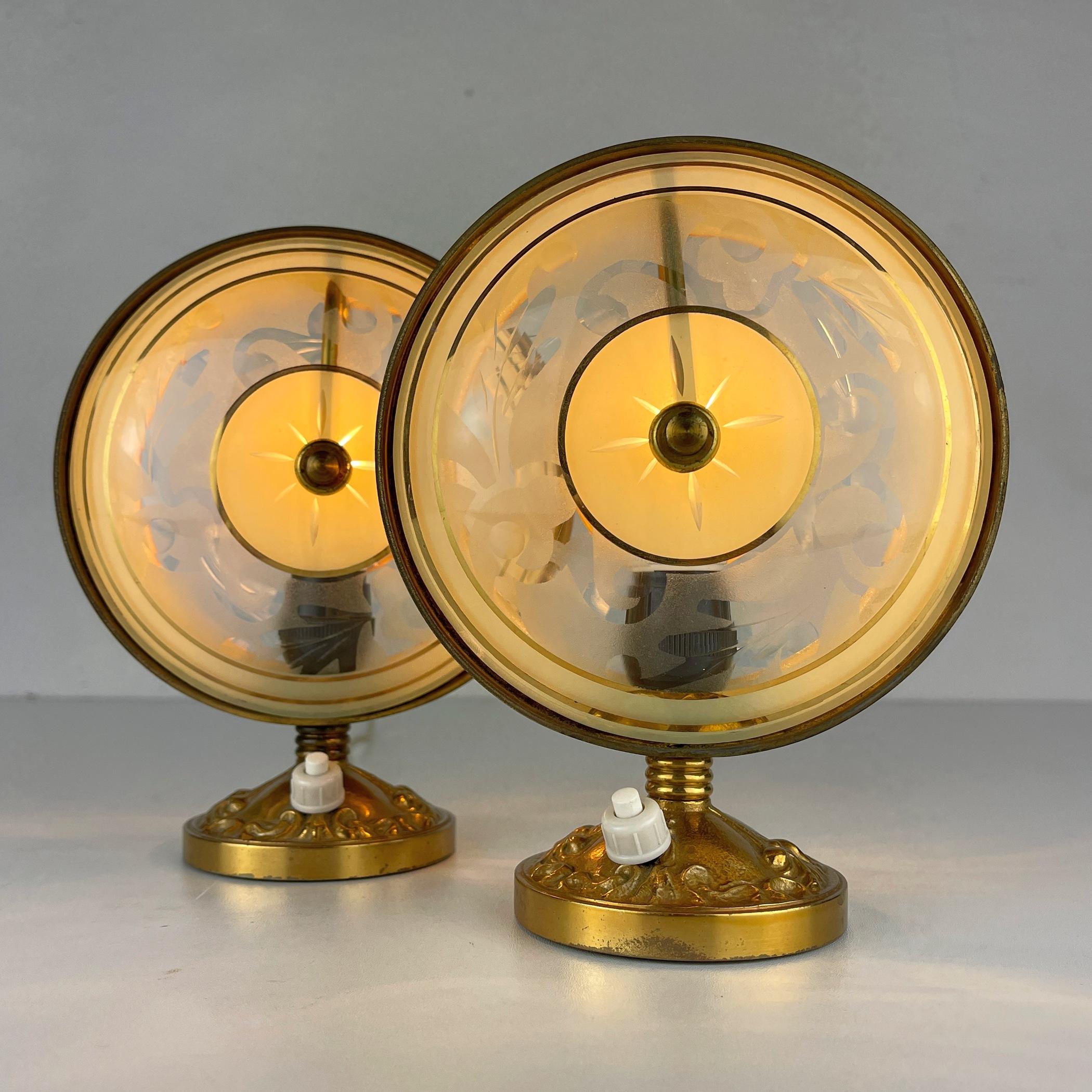 Pair of 2 Vintage Night Lamps, Italy, 1950s  For Sale 6