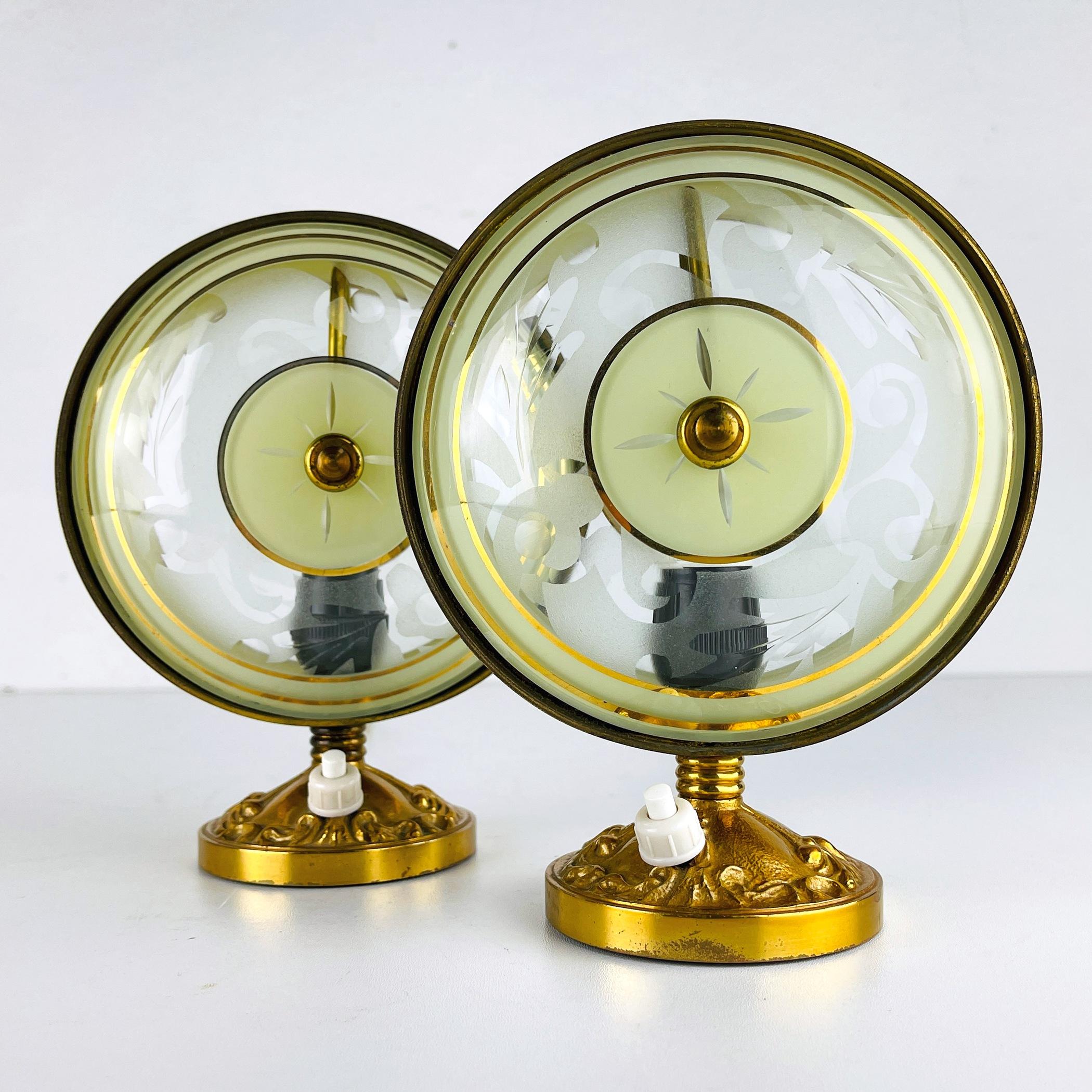 Pair of 2 Vintage Night Lamps, Italy, 1950s  In Good Condition For Sale In Miklavž Pri Taboru, SI