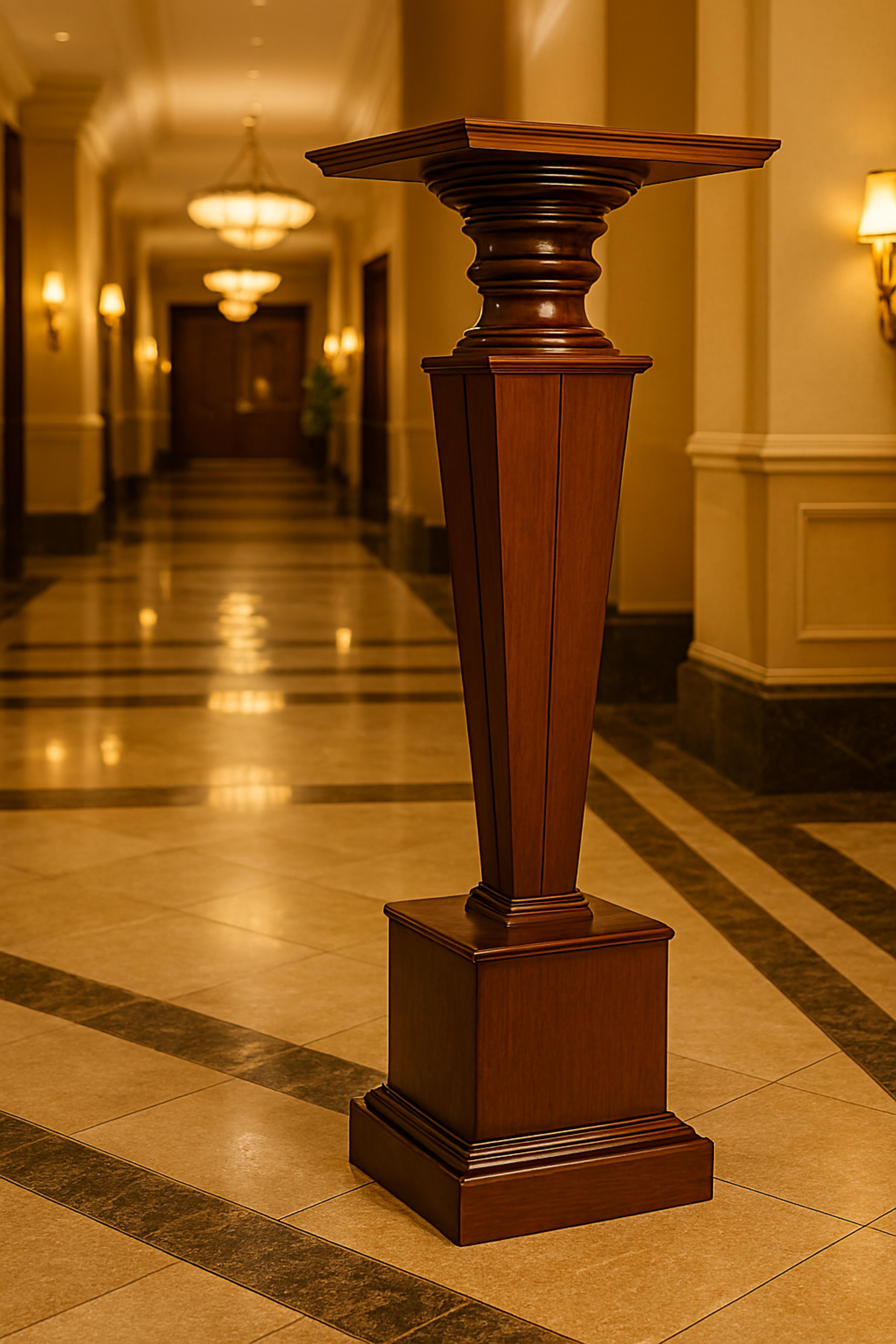 Noyer Paire de colonnes à piédestal Art Déco en noyer, 20e siècle en vente