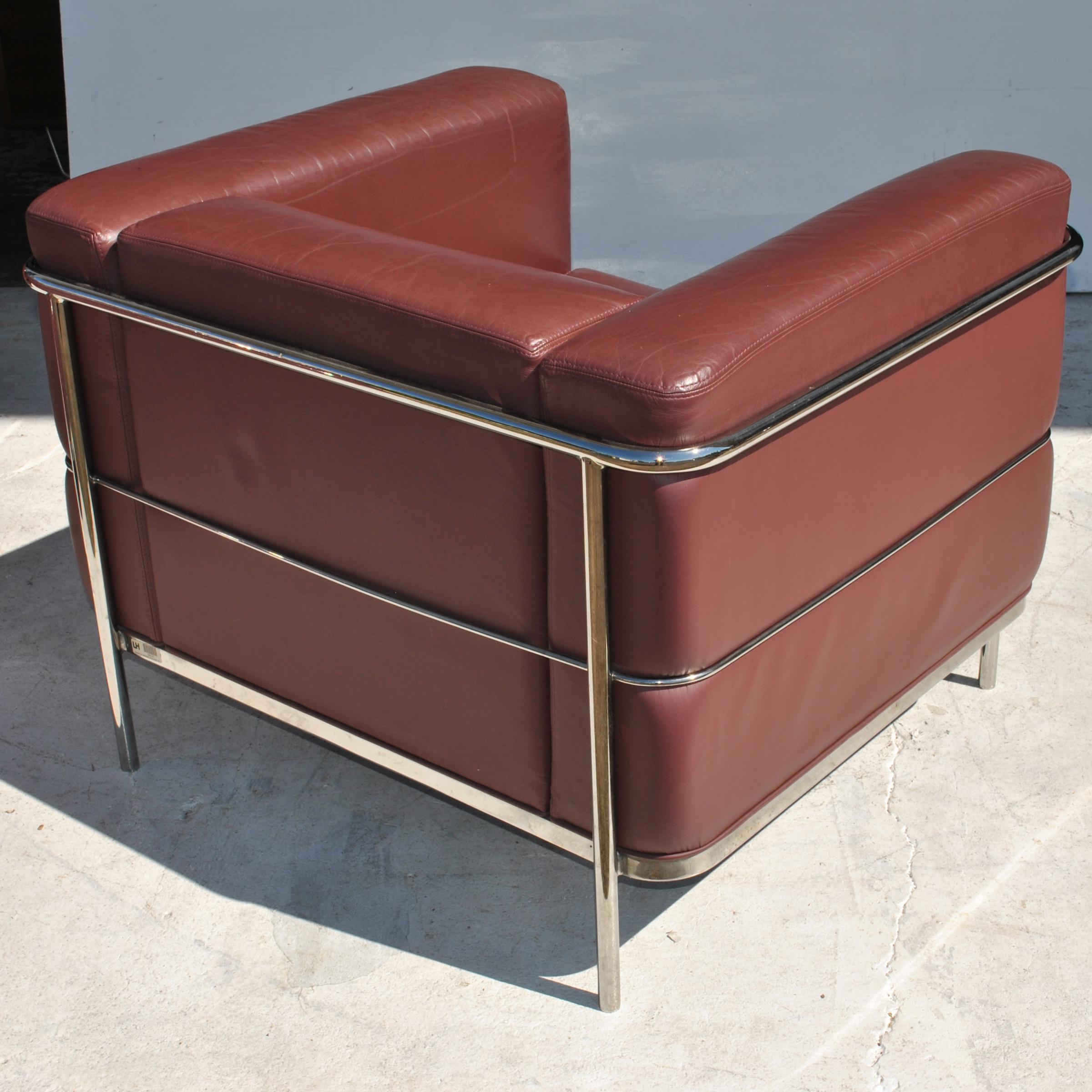Paire de fauteuils Le Corbusier LC3 20/123 Le Corbusier par Cartwright, Jeanneret et Perriand Bon état - En vente à Pasadena, TX