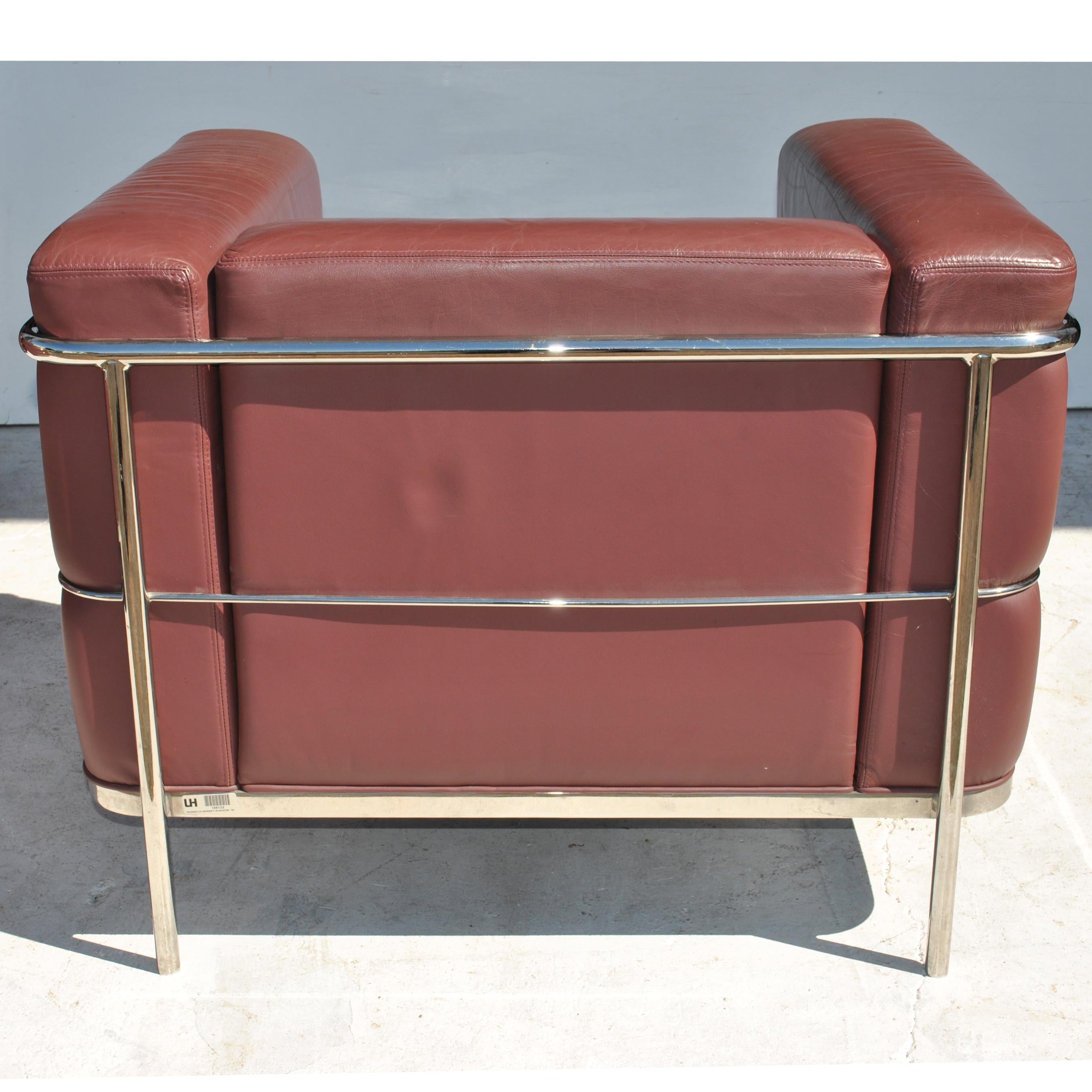 Cuir Paire de fauteuils Le Corbusier LC3 20/123 Le Corbusier par Cartwright, Jeanneret et Perriand en vente