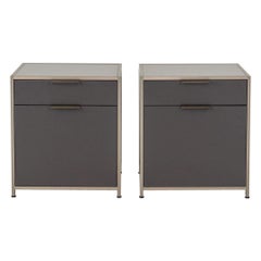 Pair of 2023 Pagnon & Pelhaitre DITA Bedside Tables Plomb Left and Right Door