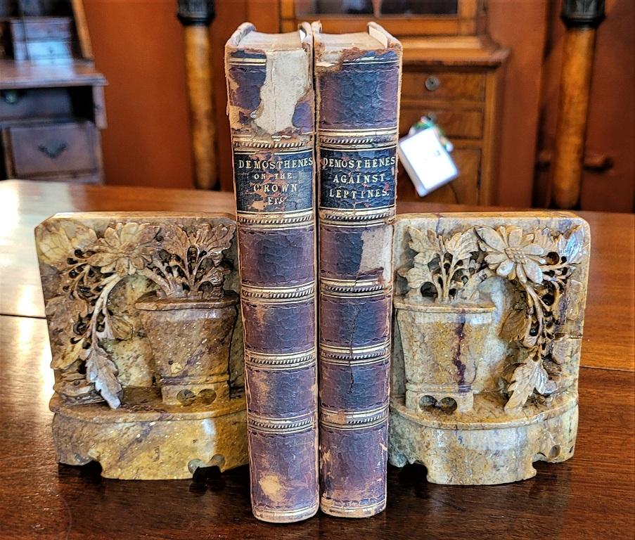 Pair of 20C Chinese Soapstone Carved Bookends For Sale 1