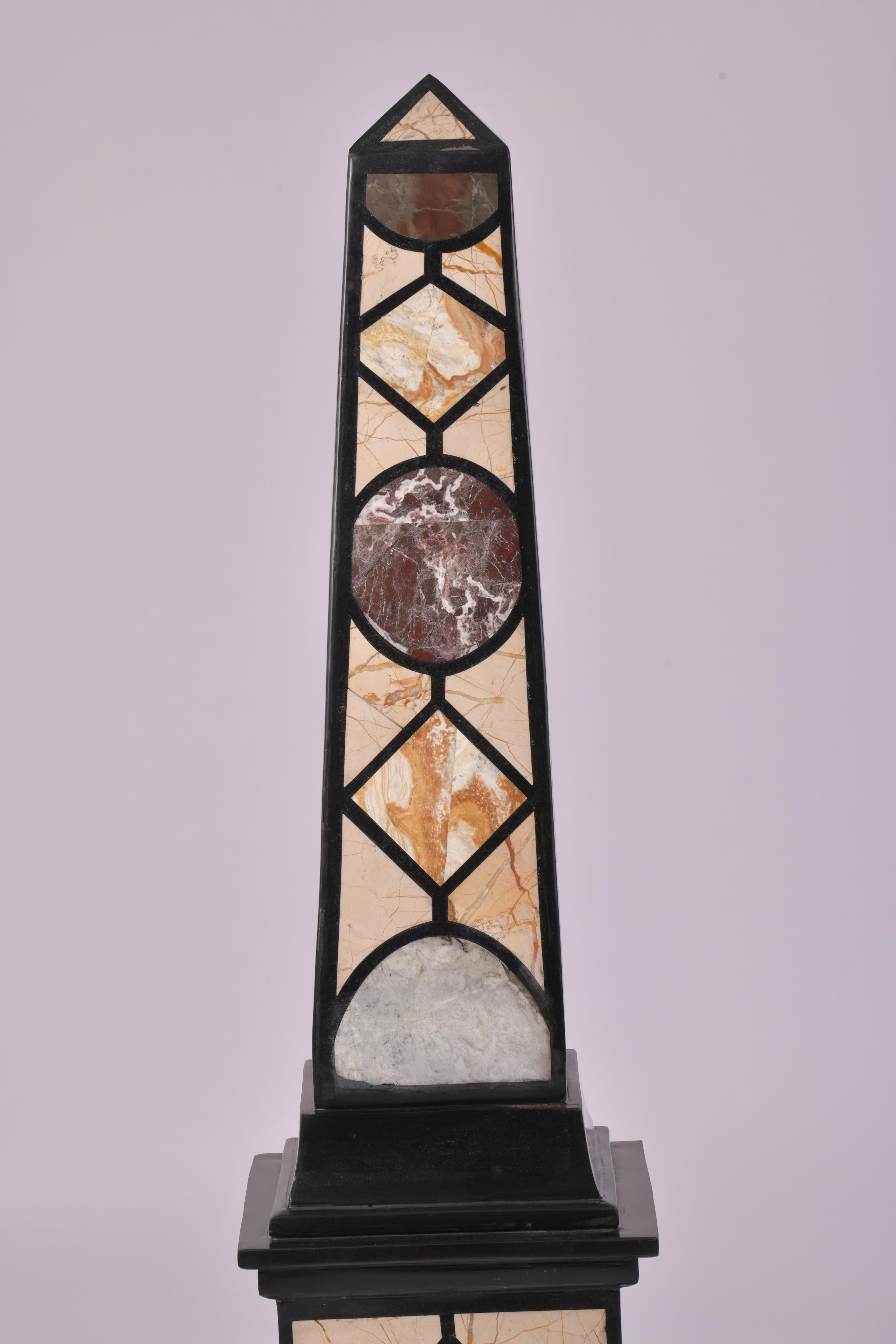 Pair of 20th Century Marble Specimen Obelisks 6