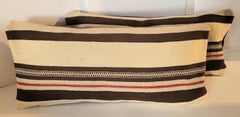 Pair of 20th C Mexican / American Indian Weaving Bolster Pillows