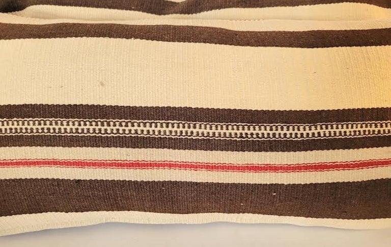 Pair of 20th C Mexican / American Indian Weaving Bolster Pillows In Good Condition For Sale In Los Angeles, CA