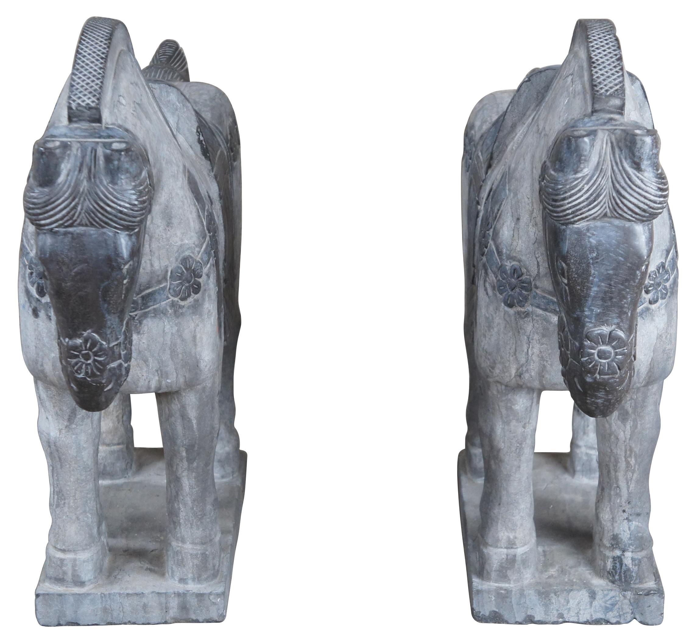 In Chinese culture, the horse is the embodiment of strength, elegance, and perseverance. This imperial palace horse sculpture depicts a noble steed standing with its head raised. This specific pose was very common in horse sculptures crafted during