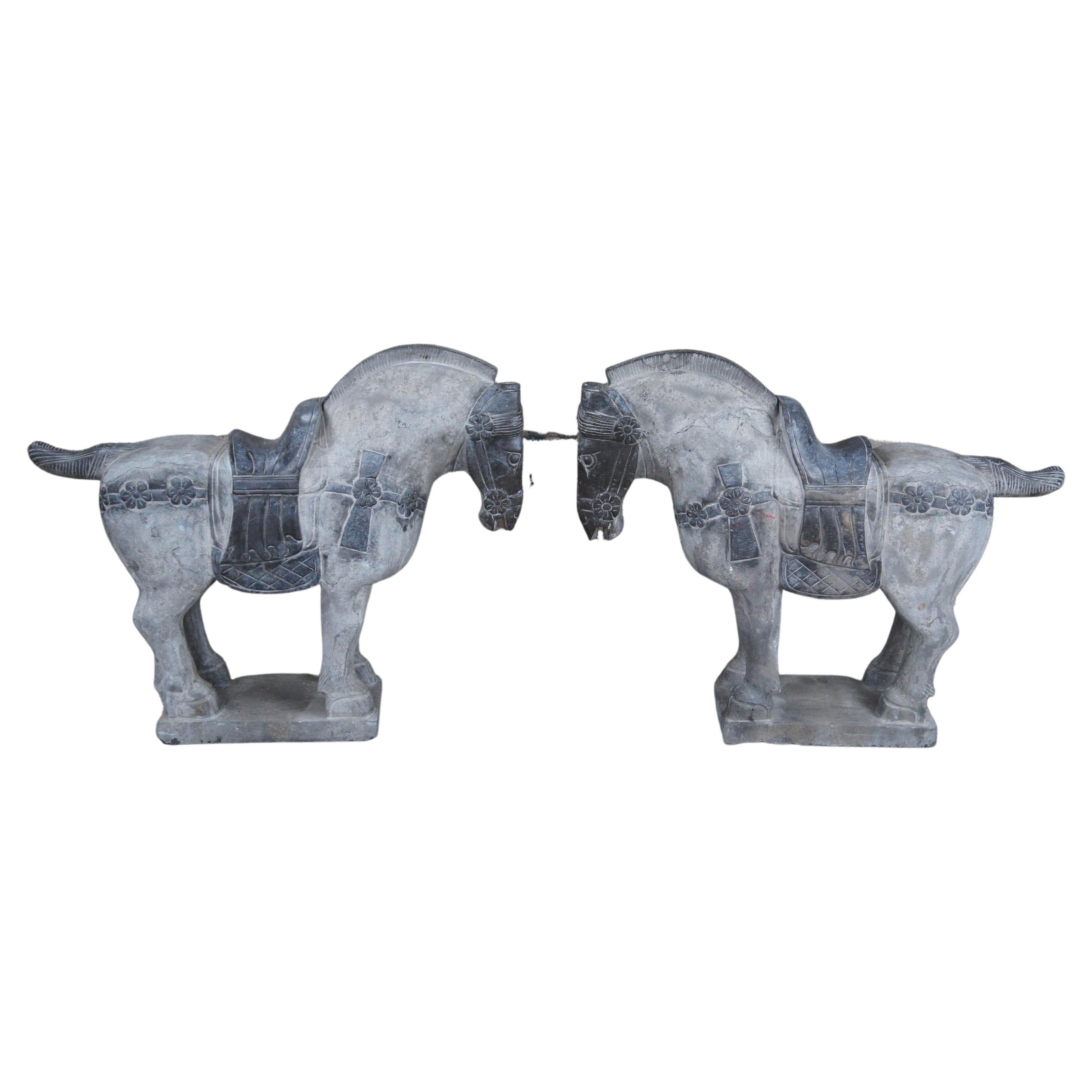 Pair of Antique Bronze Horse Sculptures For Sale at 1stDibs antique
