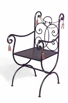 Pair of Rope and Tassel Iron Armchairs