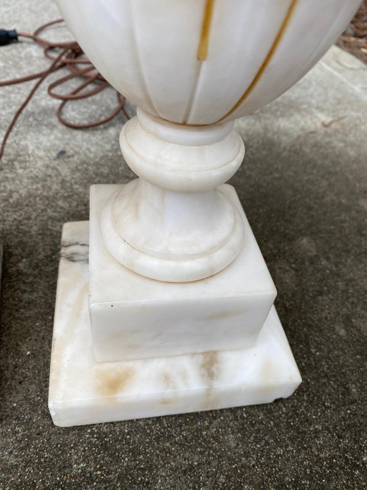 Pair of 20th Century Alabaster Lamps 9