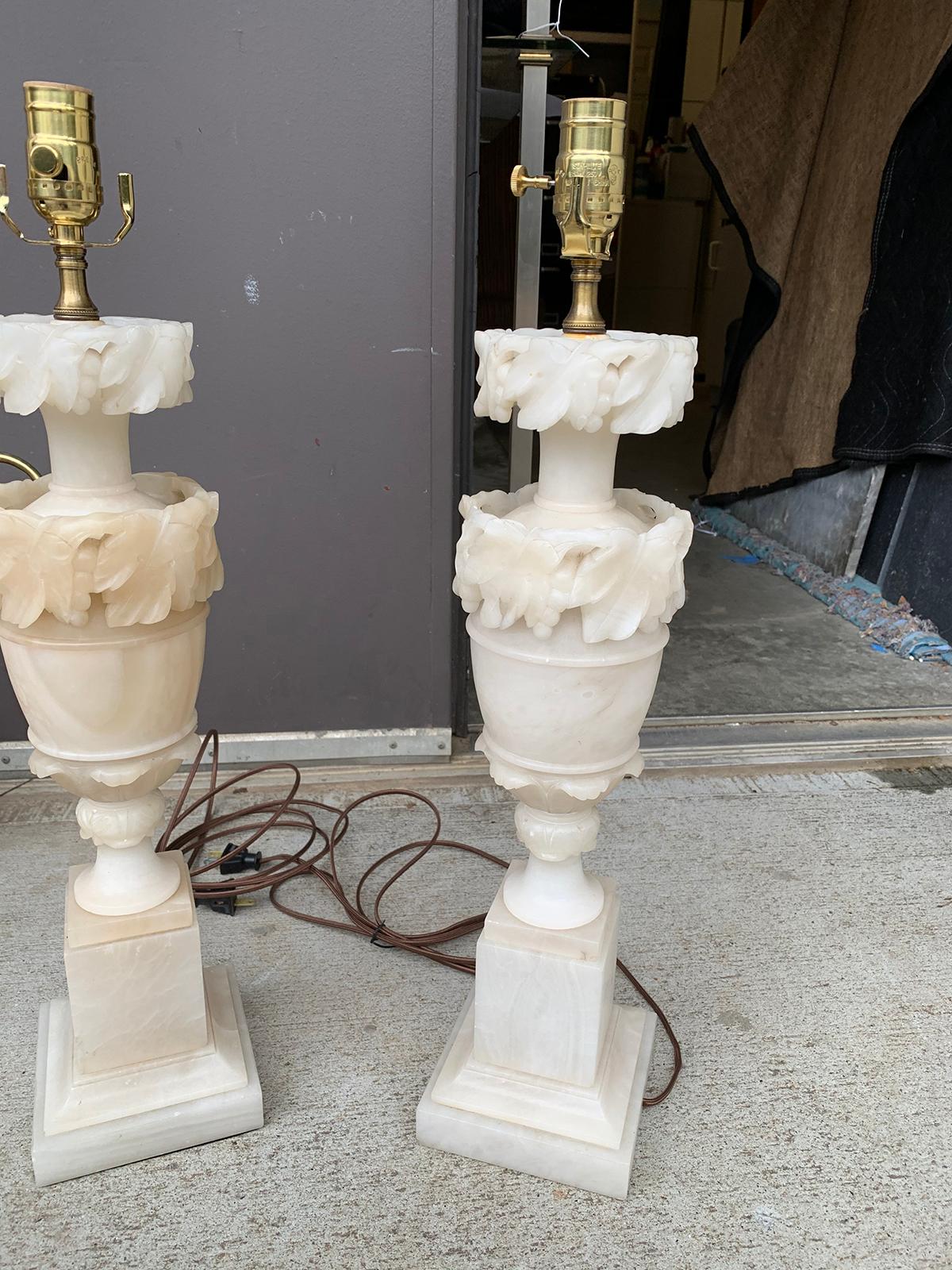 Pair of 20th Century Alabaster Lamps 9