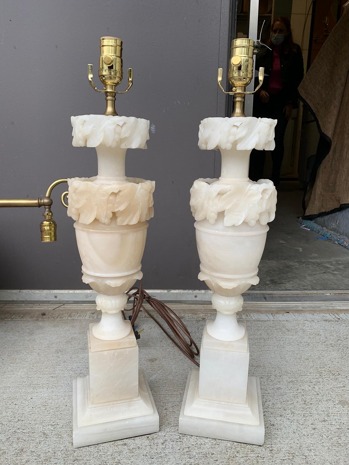 Pair of 20th century alabaster lamps
New wiring.