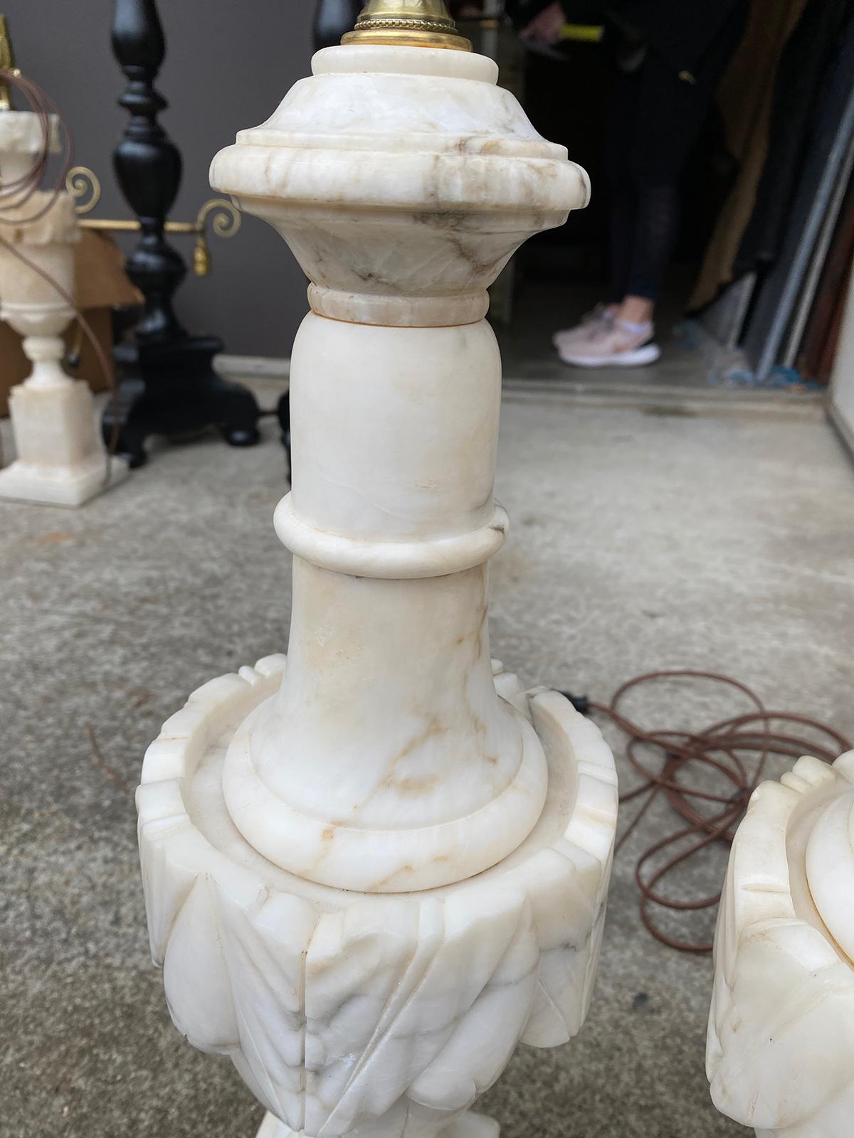 Pair of 20th Century Alabaster Lamps 6