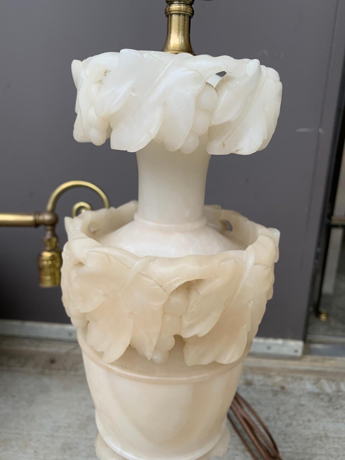 Pair of 20th Century Alabaster Lamps 6