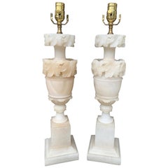 Pair of 20th Century Alabaster Lamps