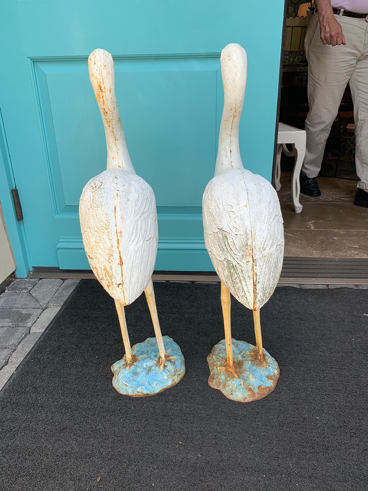 Pair of 20th Century American Cast Iron Garden Cranes 2