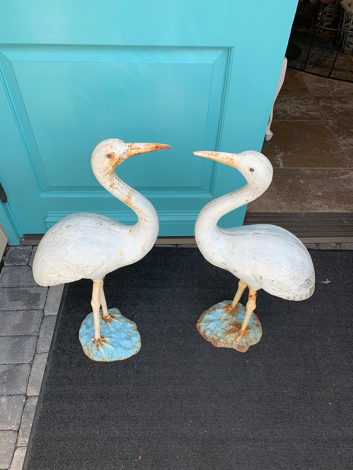 Pair of 20th Century American Cast Iron Garden Cranes 3