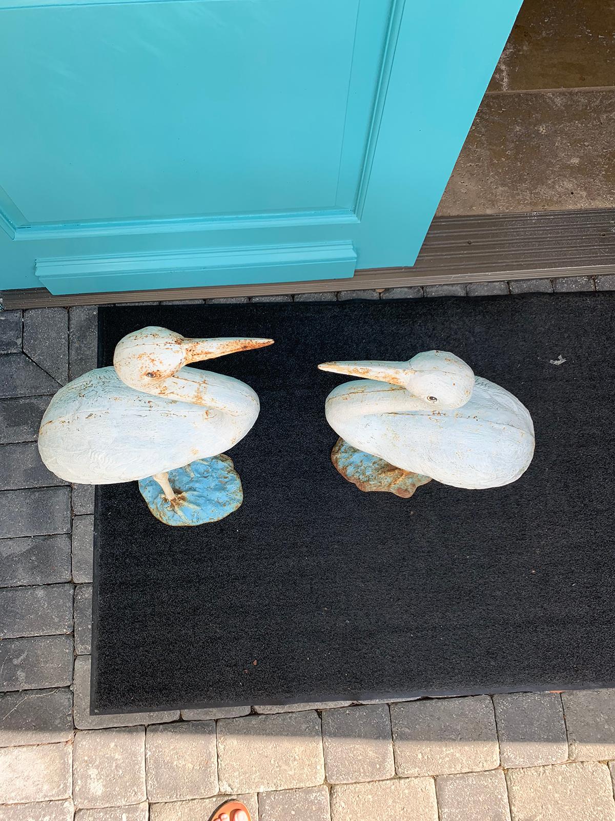Pair of 20th Century American Cast Iron Garden Cranes 4