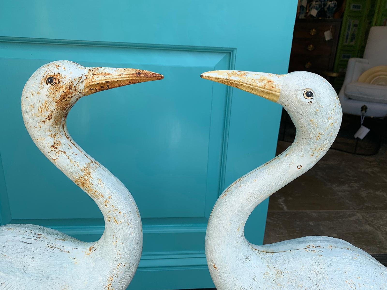 Pair of 20th Century American Cast Iron Garden Cranes 5