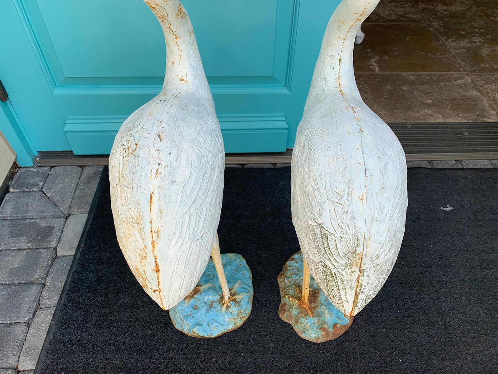 Pair of 20th Century American Cast Iron Garden Cranes 6
