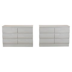 Pair of 20th Century American Grey Laminate Chests