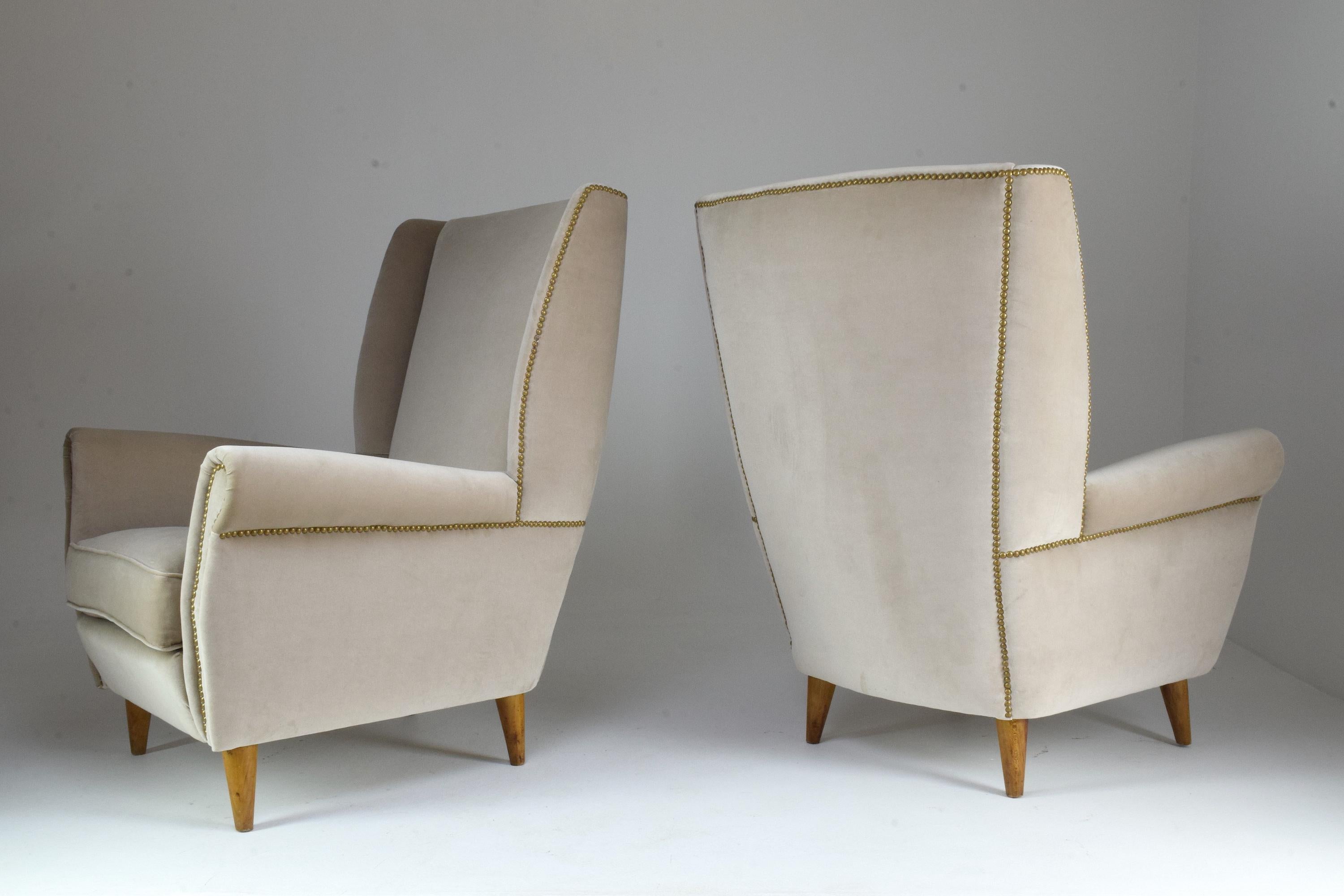 Pair of 20th Century Armchairs by Gio Ponti, 1940s For Sale 10
