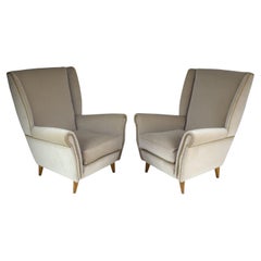 Pareja de sillones del siglo XX al estilo de Gio Ponti, años 40