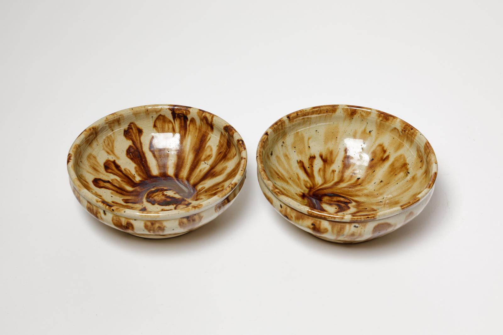 Mid-Century Modern Pair of 20th century art deco decorative bowl or plate by Joseph Talbot La Borne For Sale