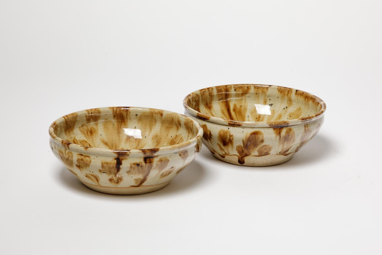 French Pair of 20th century art deco decorative bowl or plate by Joseph Talbot La Borne For Sale