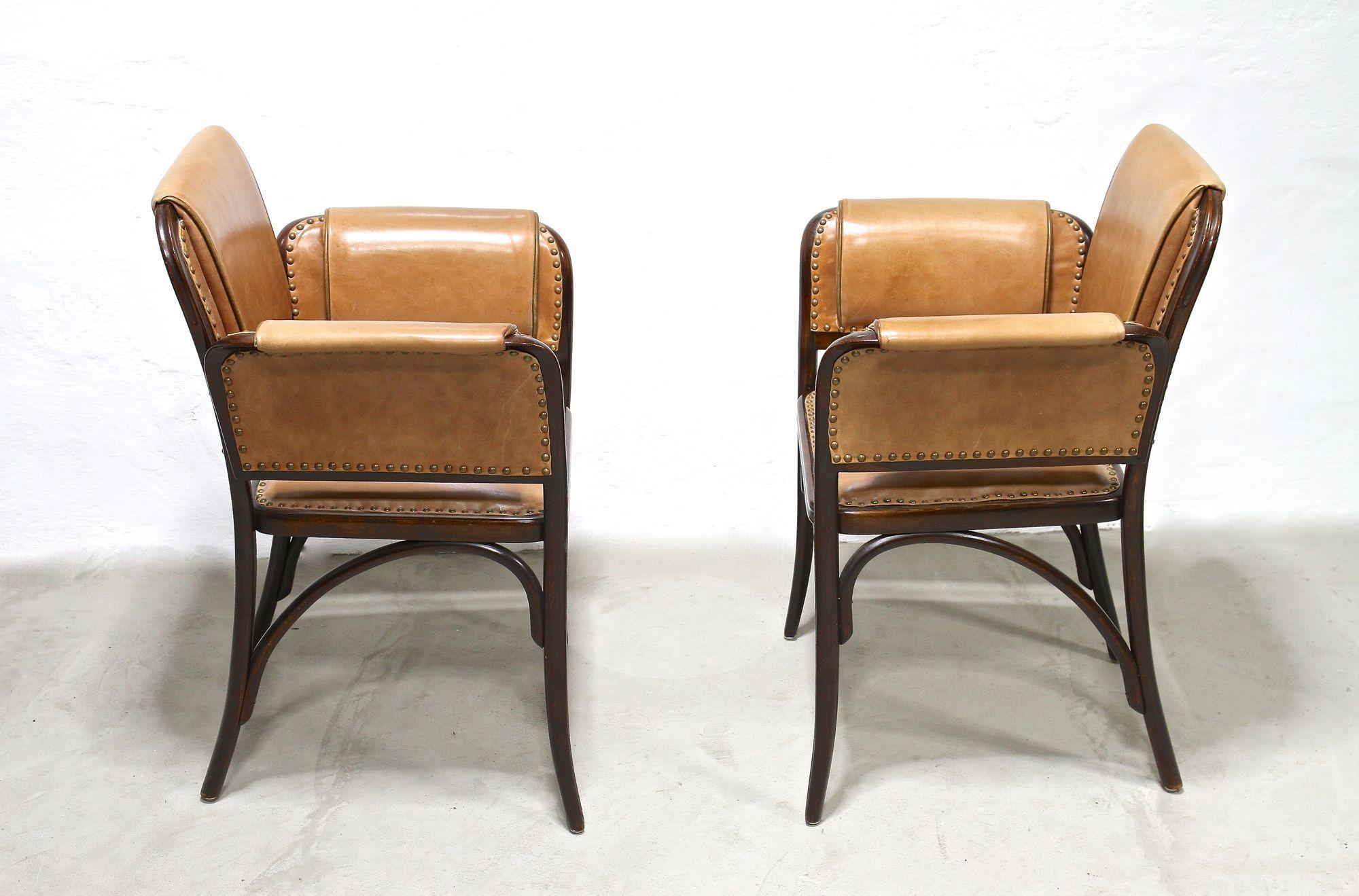 Paire de fauteuils en bois cintré Art nouveau du 20ème siècle par Thonet, Autriche, vers 1904 en vente 3