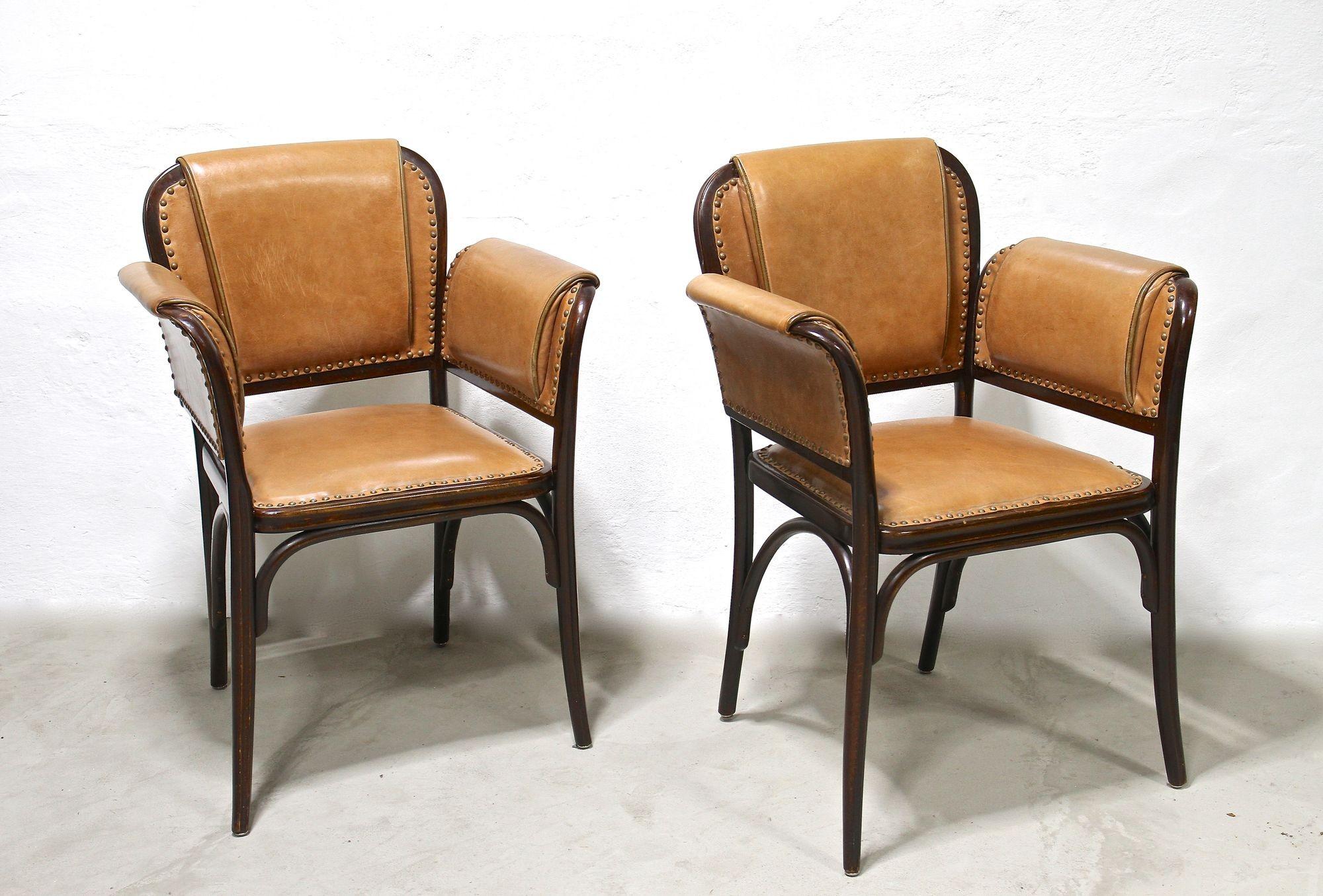 Paire de fauteuils en bois cintré Art nouveau du 20ème siècle par Thonet, Autriche, vers 1904 en vente 7