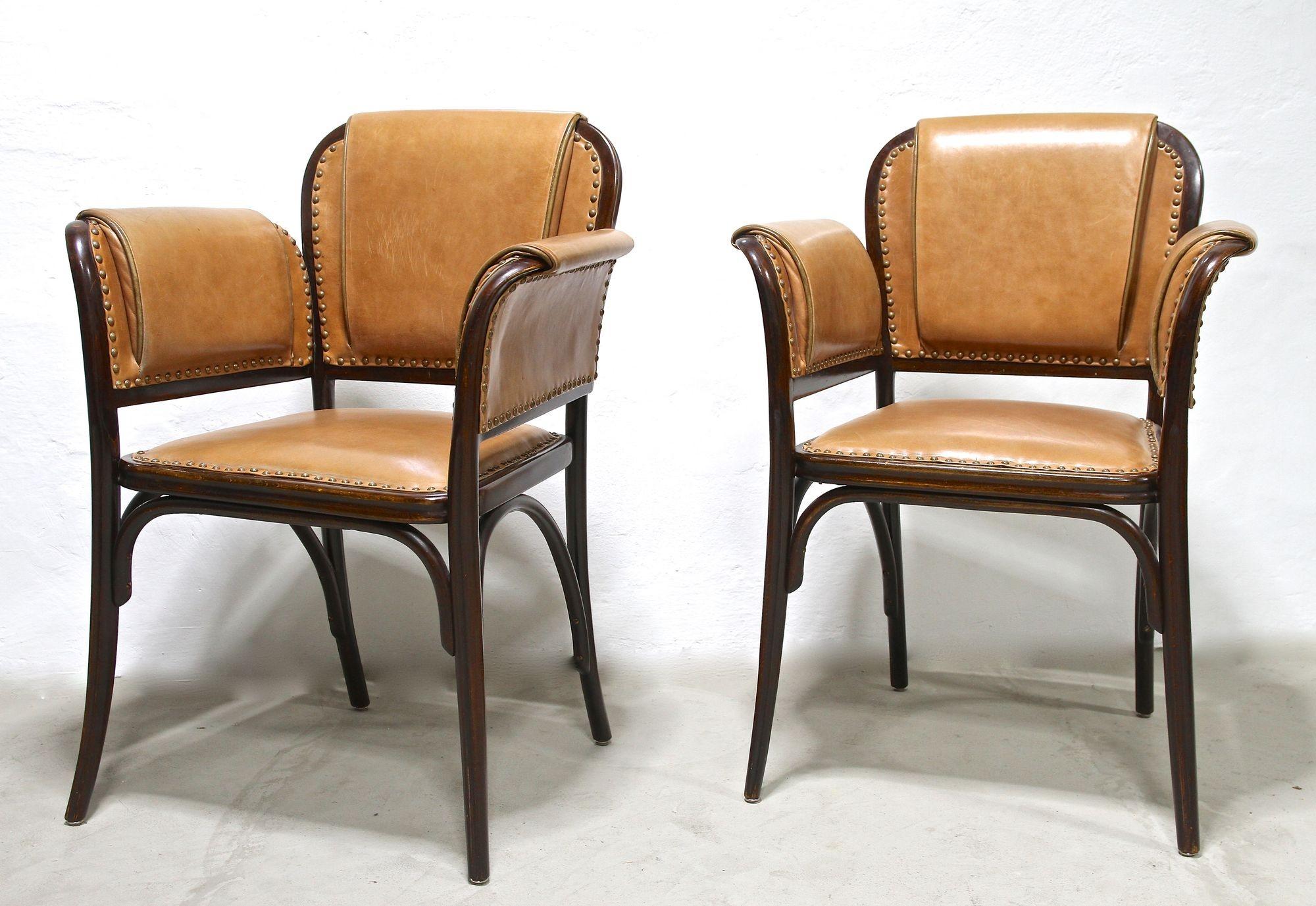 Paire de fauteuils en bois cintré Art nouveau du 20ème siècle par Thonet, Autriche, vers 1904 en vente 9