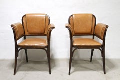 Pair of 20th Century Art Nouveau Bentwood Armchairs by Thonet, Austria, Ca. 1904