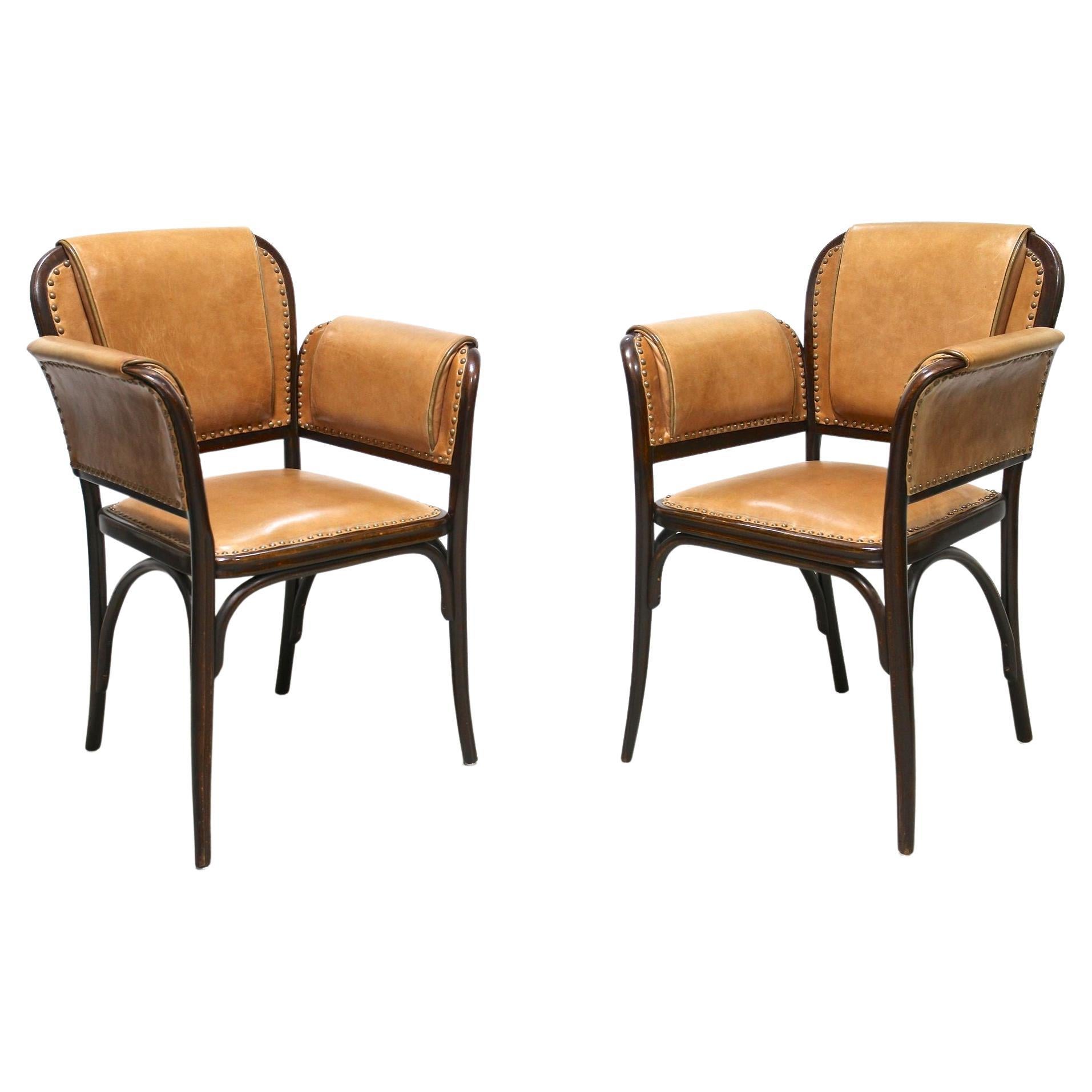 Pair of 20th Century Art Nouveau Bentwood Armchairs by Thonet, Austria, Ca. 1904 For Sale
