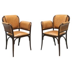 Pair of 20th Century Art Nouveau Bentwood Armchairs by Thonet, Austria, Ca. 1904
