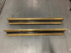 Pair of 20th Century Black and Gilt Wooden Window Cornices