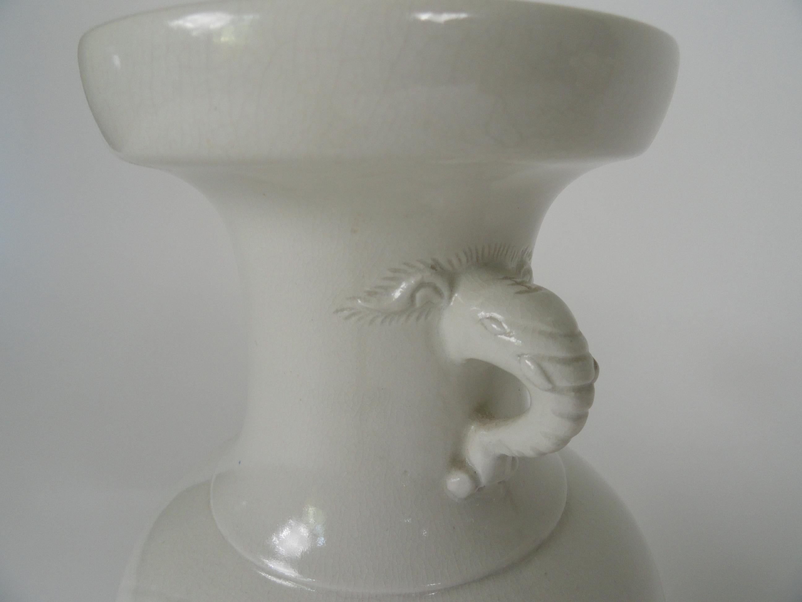 Ceramic Pair of 20th Century Blanc de Chin Chinese Vases For Sale