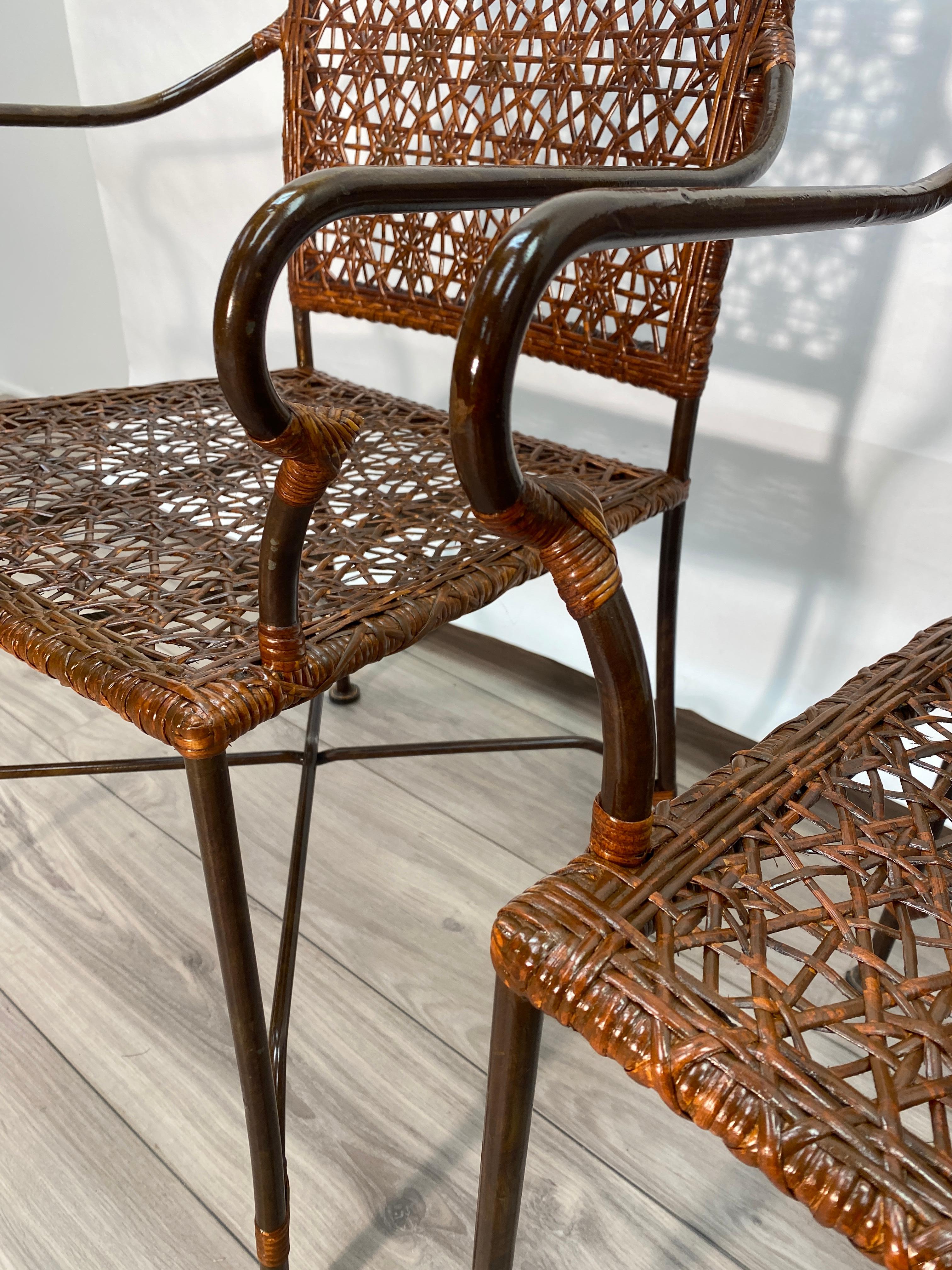 Pair of 20th Century Boho Style Bar Chairs For Sale 3