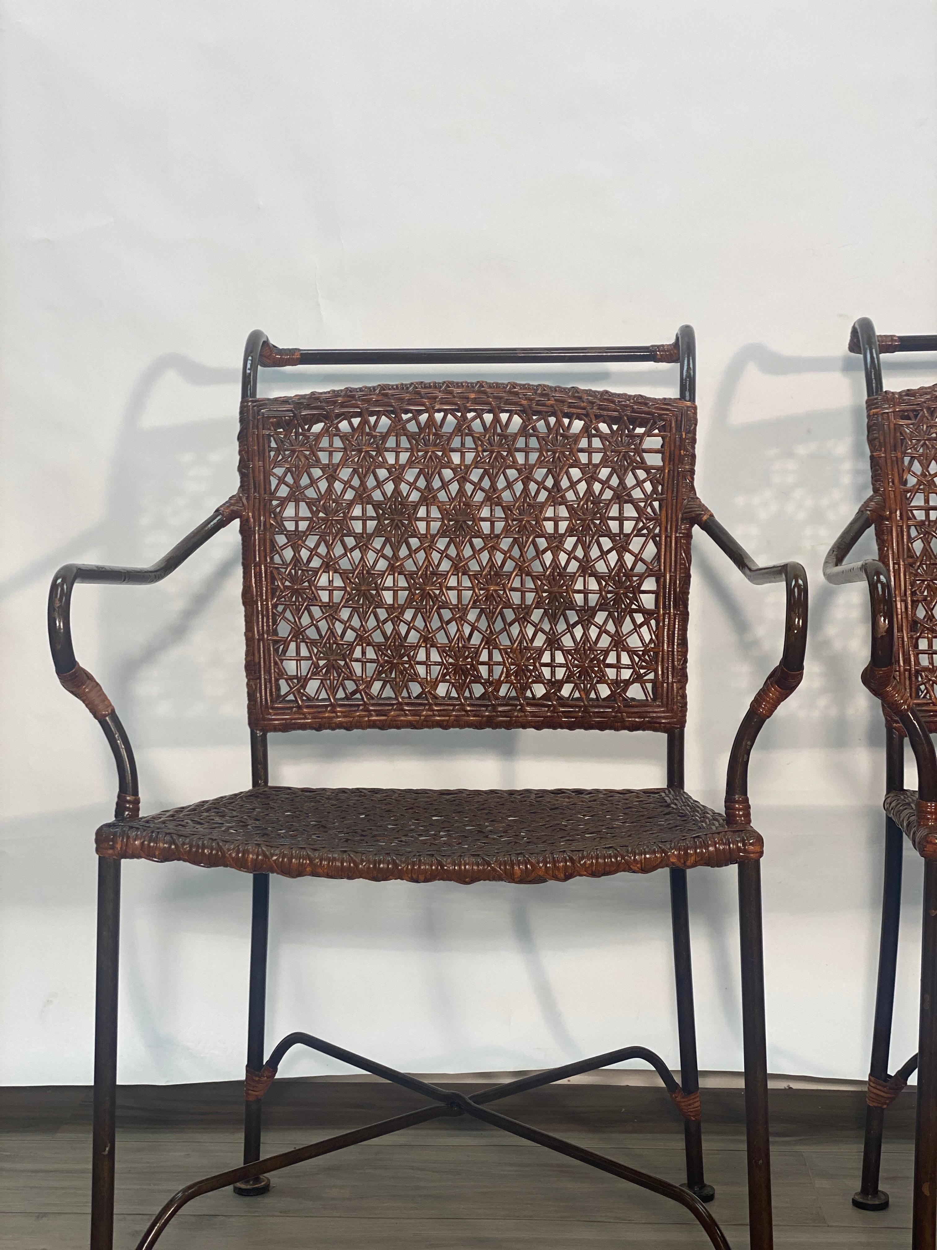 Unknown Pair of 20th Century Boho Style Bar Chairs For Sale