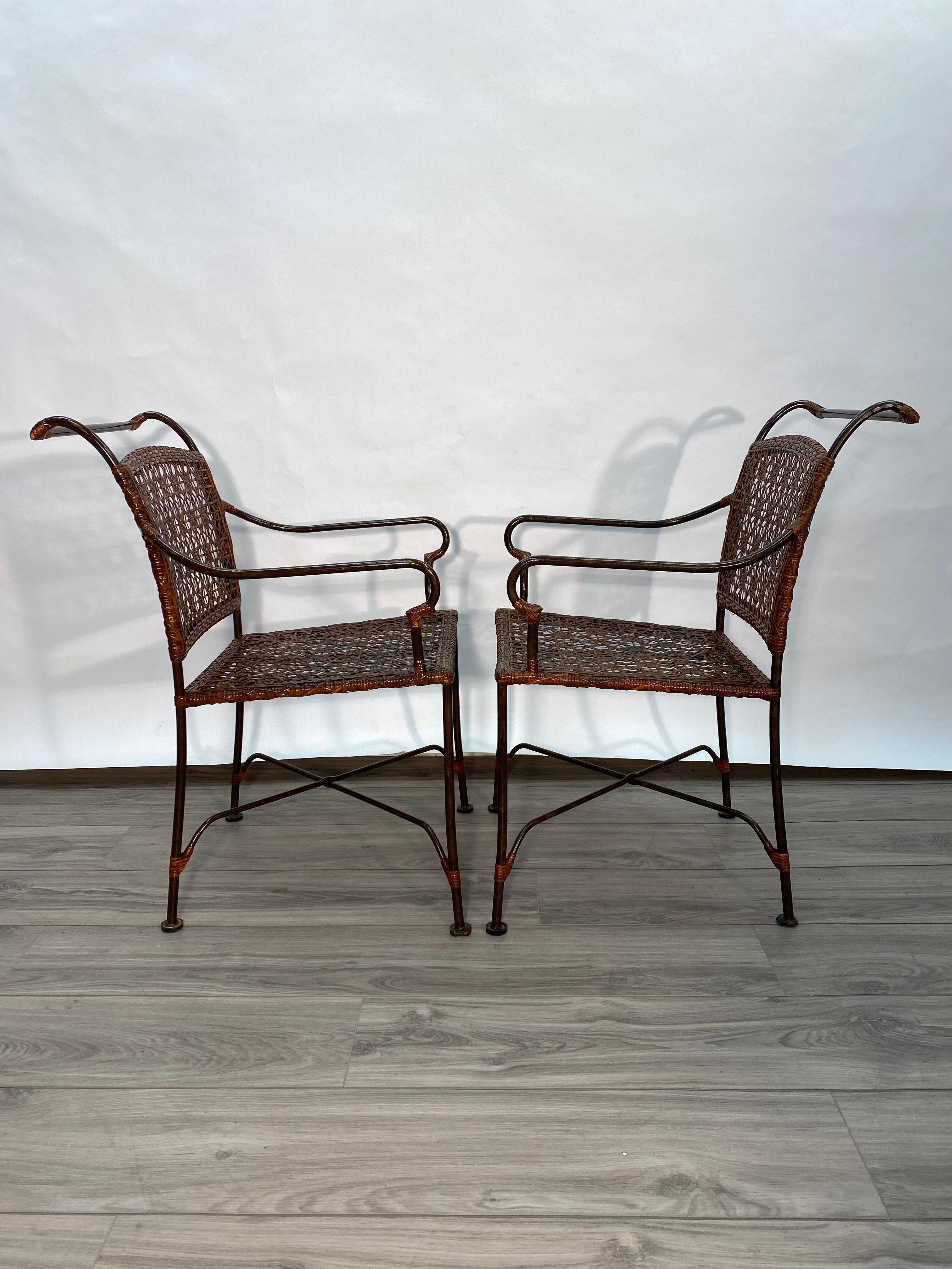 Pair of 20th Century Boho Style Bar Chairs In Good Condition For Sale In Nashville, TN