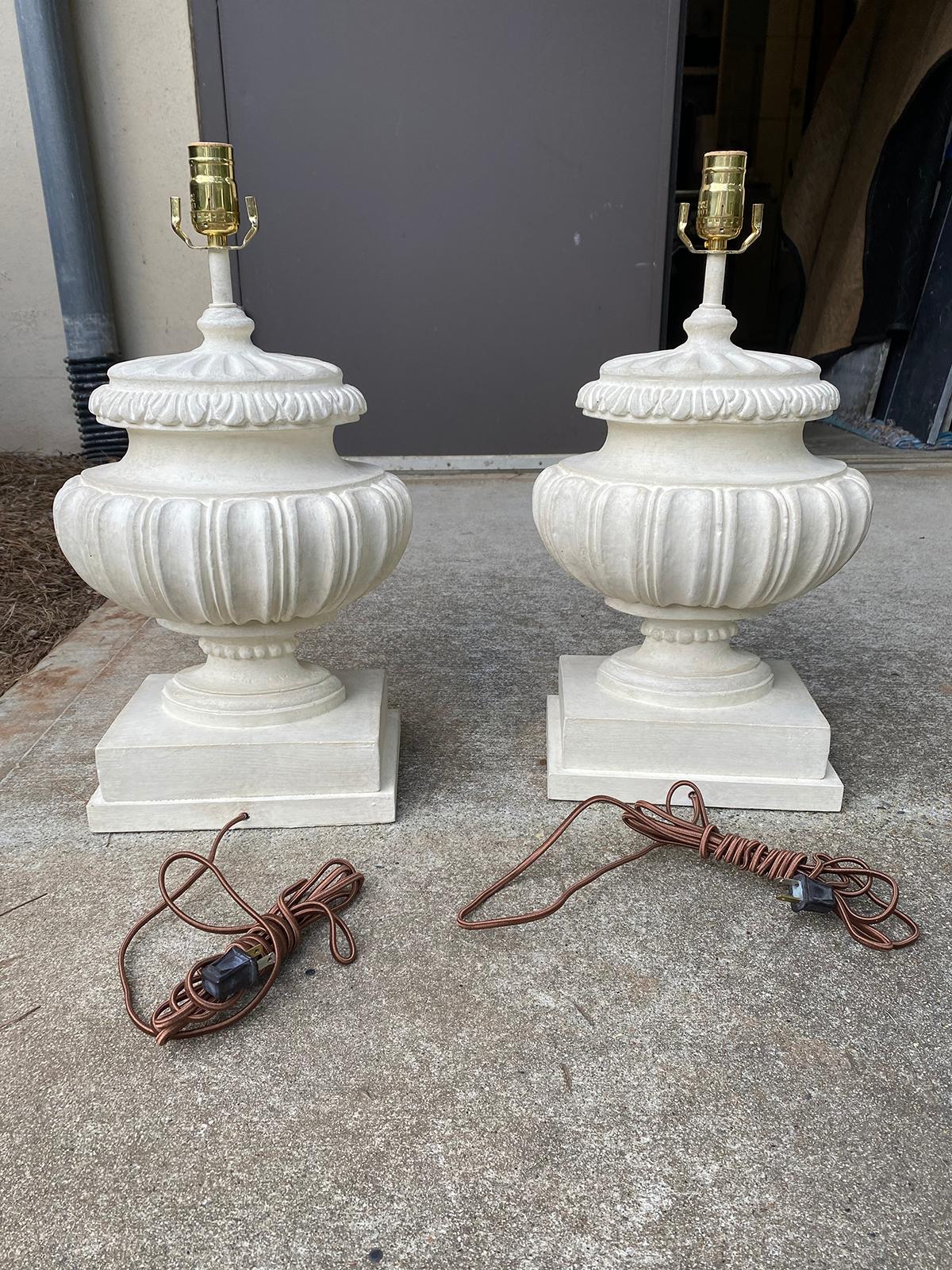 Pair of 20th Century Borghese Style Urn Lamps with Custom Finish 8