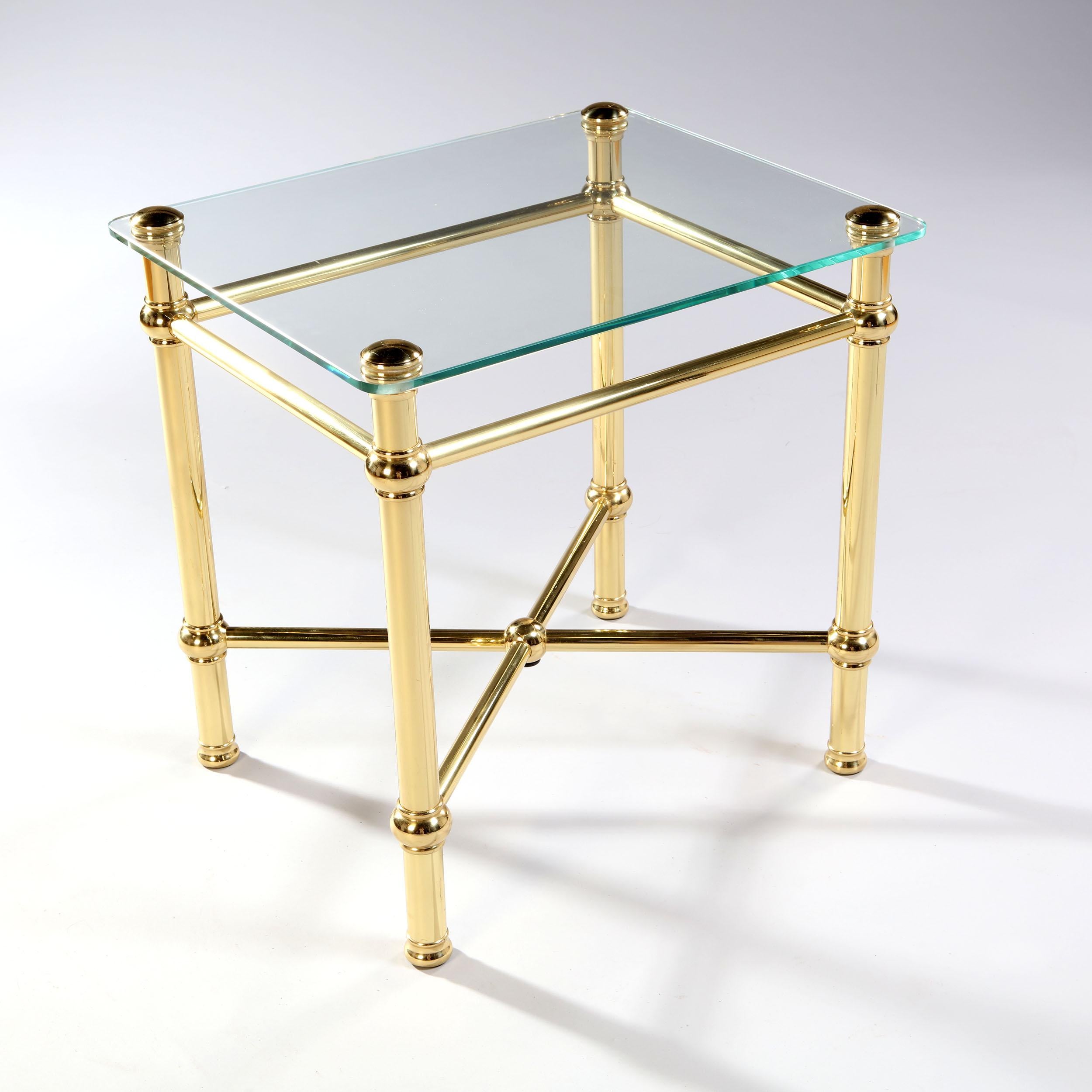 Pair of 20th Century Brass and Glass Occasional Tables In Good Condition For Sale In London, GB