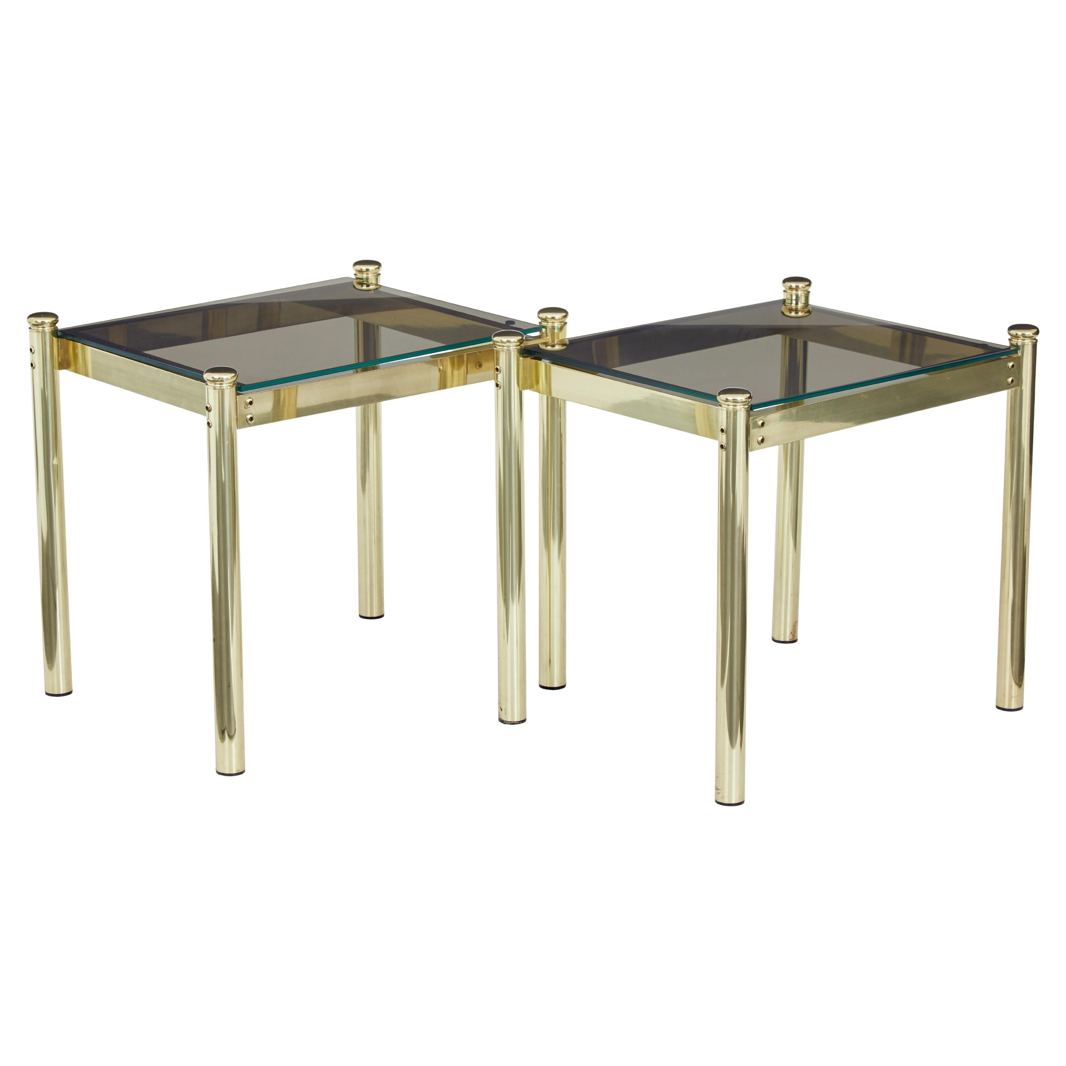 20th Century Pair Of Woven Rattan Glass Top Side Tables For Sale at 1stDibs wicker and glass